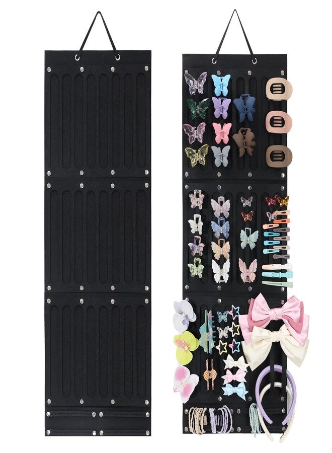 NAISIER Hanging Claw Hair Clips Storage Organizer Hair bow holder organizer for girls Hair accessories Stand Holder for Wall,Door,Closet. Large-Capacity black - Image 1